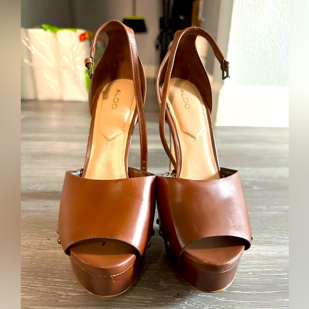 Aldo brown platform heels